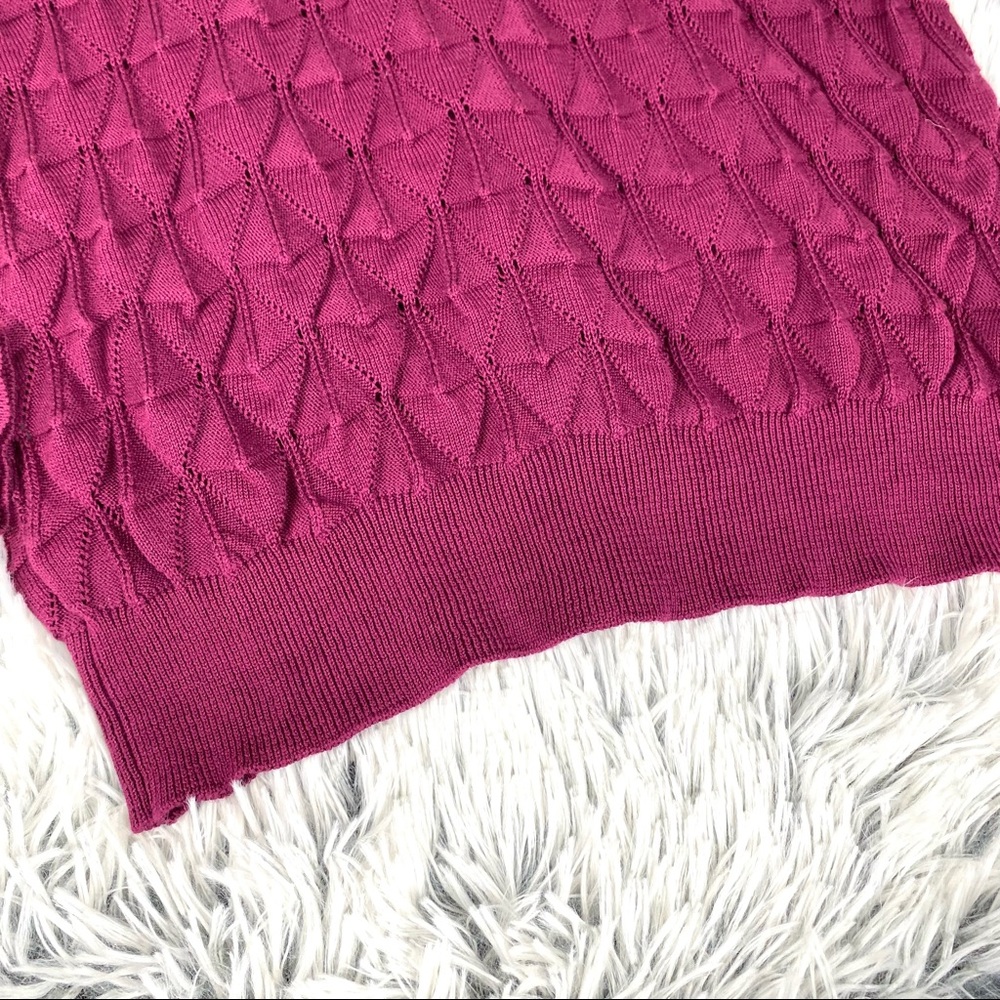 Modcloth Raspberry Looking Lively Open Weave Knit… - image 7